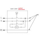 Schalter- Stecker Kombination DZ08-2 230V mit NotAus Klappe - Baugleich: KEDU KOA2Y