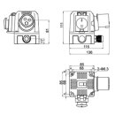 Schalter- Stecker Kombination DZ08-2 230V mit NotAus Klappe - Baugleich: KEDU KOA2Y