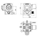 Schalter- Stecker Kombination DZ08-2 230V mit NotAus Klappe - Baugleich: KEDU KOA2Y