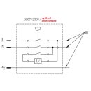 Schalter- Stecker Kombination DZ08-2 230V mit NotAus Klappe - Baugleich: KEDU KOA2Y