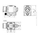 Anbauschalter DZ08-4 400V mit NotAus Klappe und Umschalter f&uuml;r Recht-/Linkslauf - Baugleich KEDU KOA2 YD