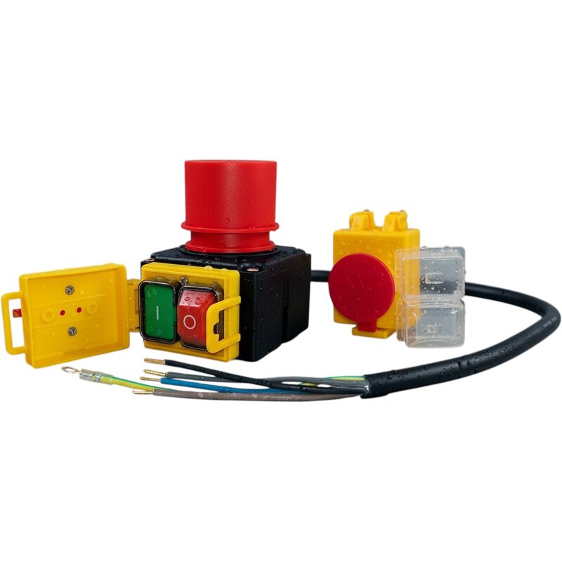Produktbild von KOA7 Maschinenschalter 380/400V 3-Phasen – Mit Kabel, Phasenumkehrer & Not-Aus – Schutzschalter Für Holzsägen, Kompressoren & Co.