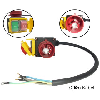 KEDU KOA7 Combined switch 380-400V with 0.8m cable and phase inverter including combined emergency off switch