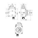 Schalter- Stecker Kombination DZ08-3 400V mit Phasenwender und U-Auslösung -Baugleich KEDU KOA7