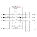 Switch / plug combination DZ08-3 400V with emergency stop and phase inverter - identical to Kedu KOA7