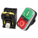 Double push button switch ON-OFF 230V with LED lighting