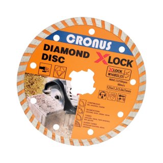 Professional diamond cutting disc X-LOCK Ø125 mm in different designs and sizes for concrete with segments