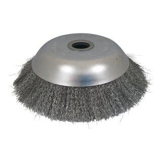 Unkrautbürste Rundbürste 200x25 mm für Motorsense Kegel Drahtbürste Freischneider gezopft oder ungezopft