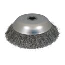Unkrautbürste Rundbürste 200x25 mm für Motorsense Kegel Drahtbürste Freischneider gezopft oder ungezopft