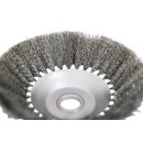 Unkrautbürste Rundbürste 200x25 mm für Motorsense Kegel Drahtbürste Freischneider gezopft oder ungezopft