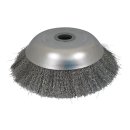 Weed brush, round brush 200x25 mm for brushcutter, cone wire brush, brush cutter, knotted or untied
