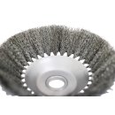 Weed brush, round brush 200x25 mm for brushcutter, cone wire brush, brush cutter, knotted or untied