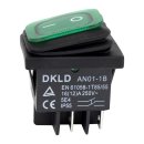 Rocker switch ON-OFF 230V illuminated AN01 waterproof IP55, TÜV tested - identical to KEDU HY12-15