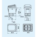 Rocker switch ON-OFF 230V illuminated AN01 waterproof IP55, TÜV tested - identical to KEDU HY12-15