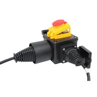 Schalter-Stecker Kombi Maschinenschalter DZ08-2 220V  mit NotAus Klappe und transprarenter Silikonhülle