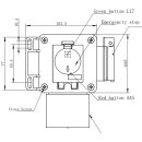 Schalter-Stecker Kombi Maschinenschalter DZ08-2 220V  mit NotAus Klappe und transprarenter Silikonhülle